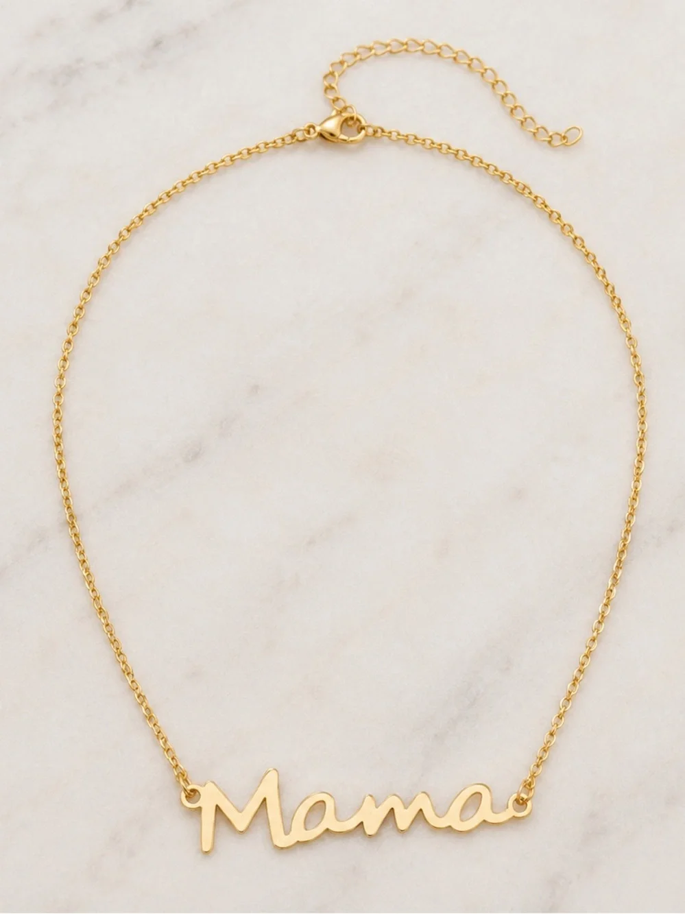 Mama Necklace for Mom, Gold Plated Stainless Steel Mom Necklace